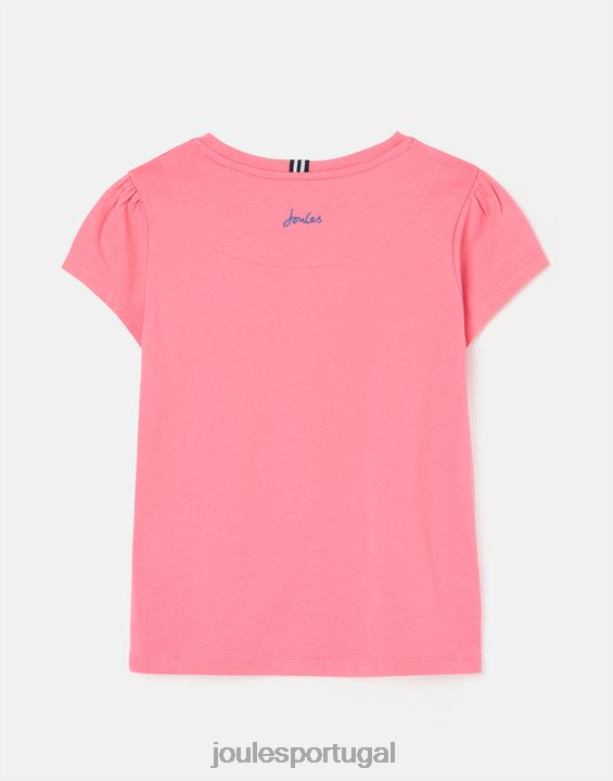 camiseta cassie manga curta 2-12 anos garotas aurora rosa Joules vestuário 2X26V311