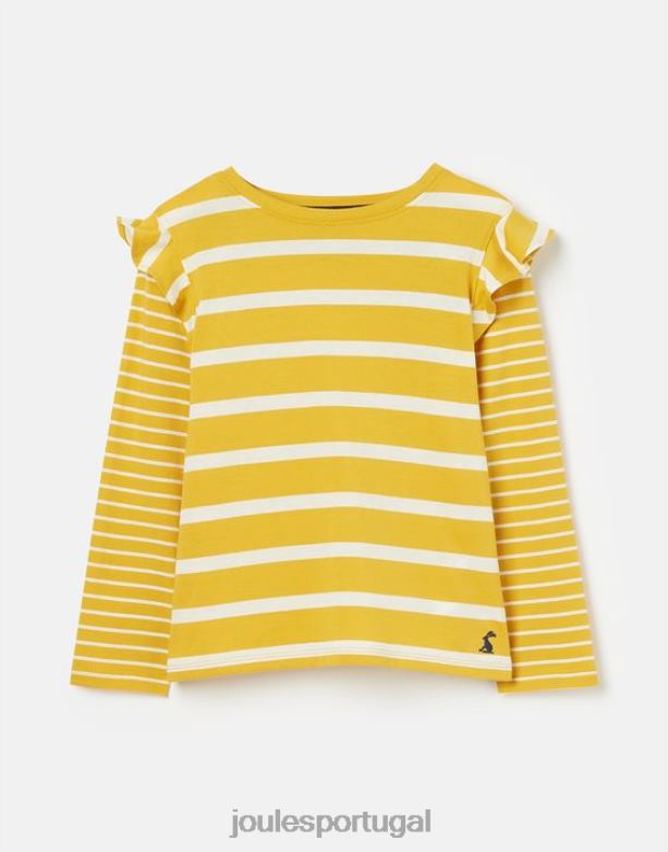 camiseta elora jérsei manga longa 2-12 anos garotas faixa amarela Joules vestuário 2X26V302