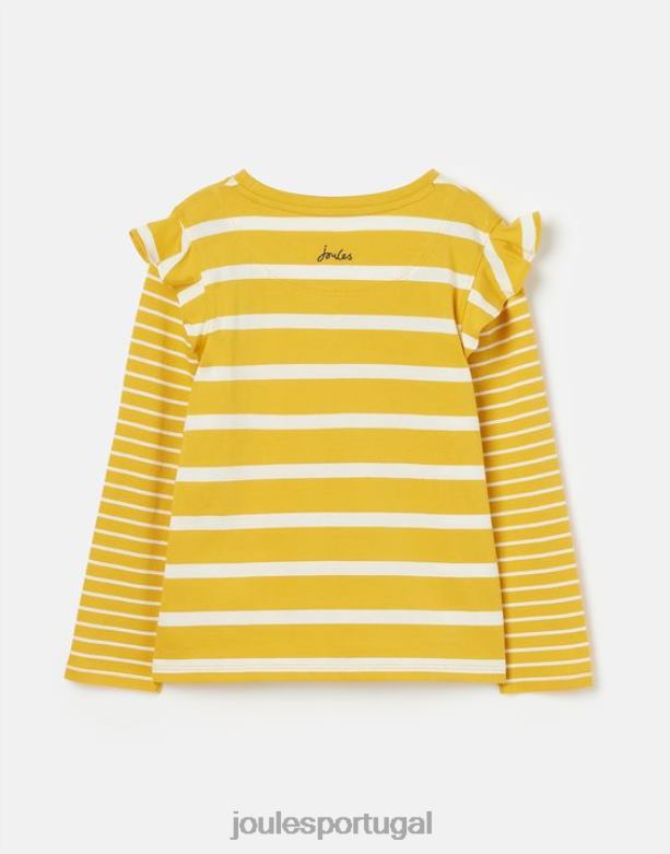 camiseta elora jérsei manga longa 2-12 anos garotas faixa amarela Joules vestuário 2X26V302