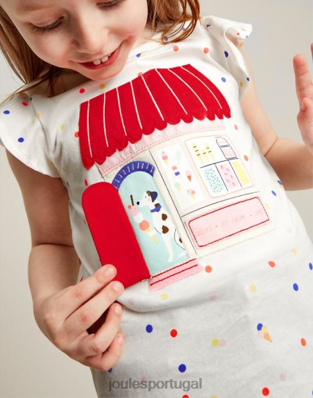 camiseta flutter astra 2-8 anos garotas ponto de sorvete Joules vestuário 2X26V306