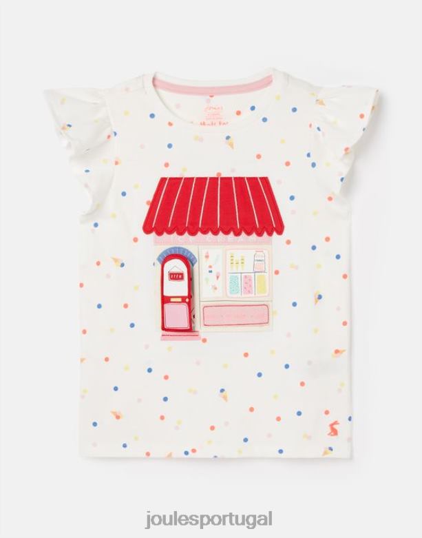 camiseta flutter astra 2-8 anos garotas ponto de sorvete Joules vestuário 2X26V306