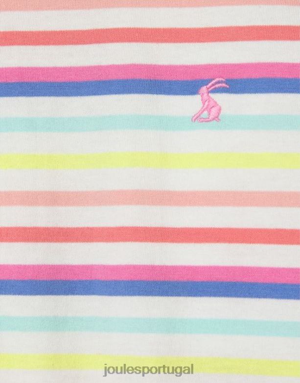 camiseta manga curta com babados e babados 2 a 12 anos garotas faixa múltipla Joules vestuário 2X26V258