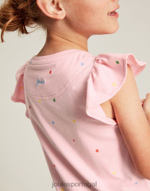 camiseta manga curta flutter astra 2-8 anos garotas unicórnio rosa Joules vestuário 2X26V290