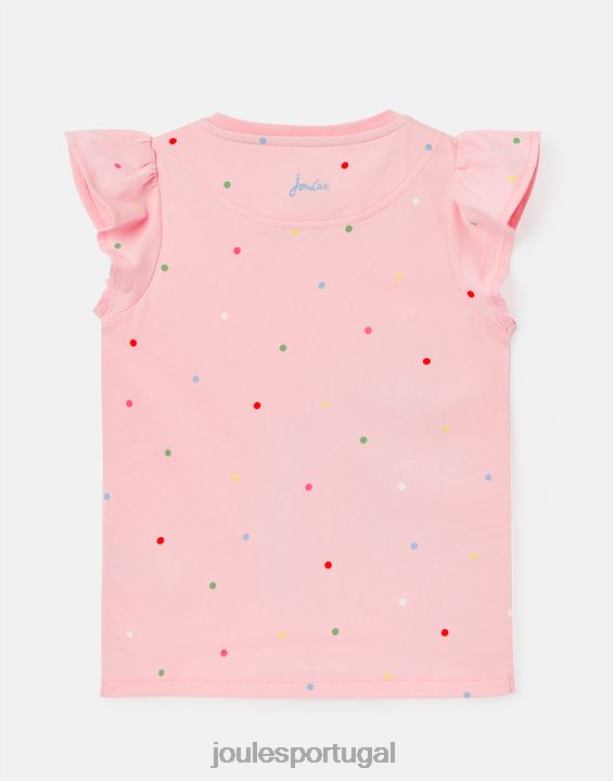 camiseta manga curta flutter astra 2-8 anos garotas unicórnio rosa Joules vestuário 2X26V290