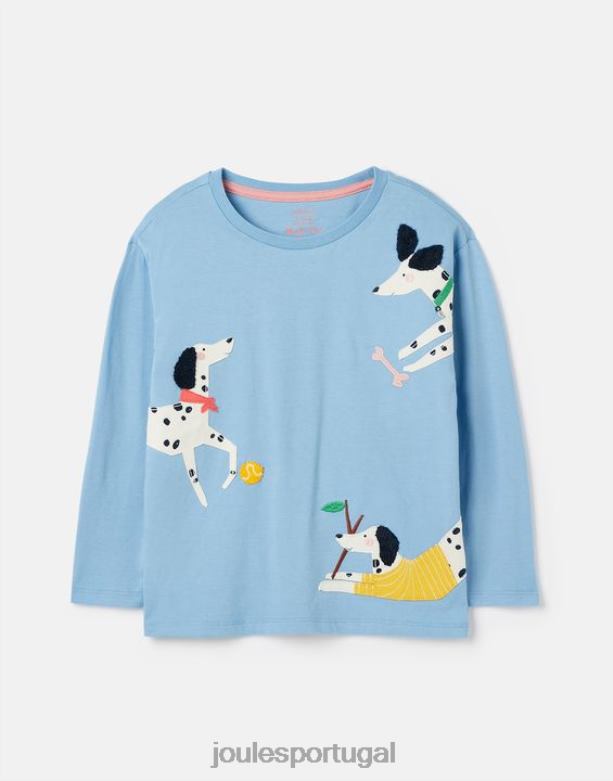 camiseta manga longa ava 2-12 anos garotas bel air azul Joules vestuário 2X26V272