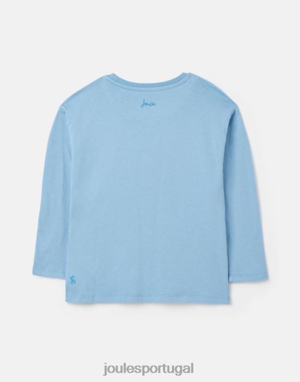 camiseta manga longa ava 2-12 anos garotas bel air azul Joules vestuário 2X26V272