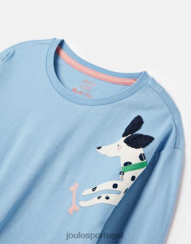 camiseta manga longa ava 2-12 anos garotas bel air azul Joules vestuário 2X26V272