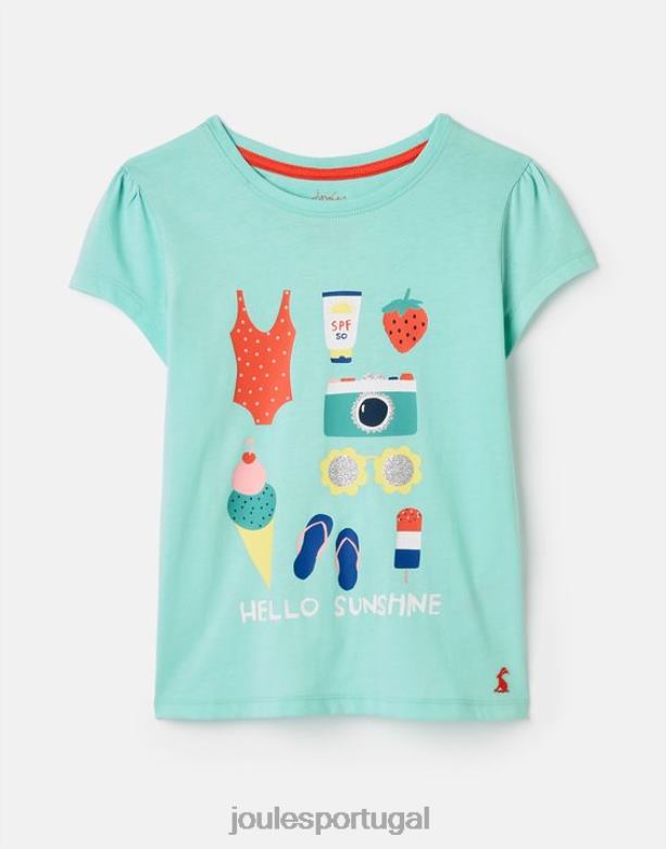 camiseta serigrafada pixie 2 a 12 anos garotas feriado azul Joules vestuário 2X26V261