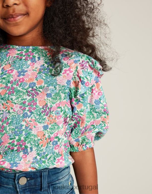 Lauren tecido babado top 5-12 anos garotas multi cantiga Joules vestuário 2X26V257