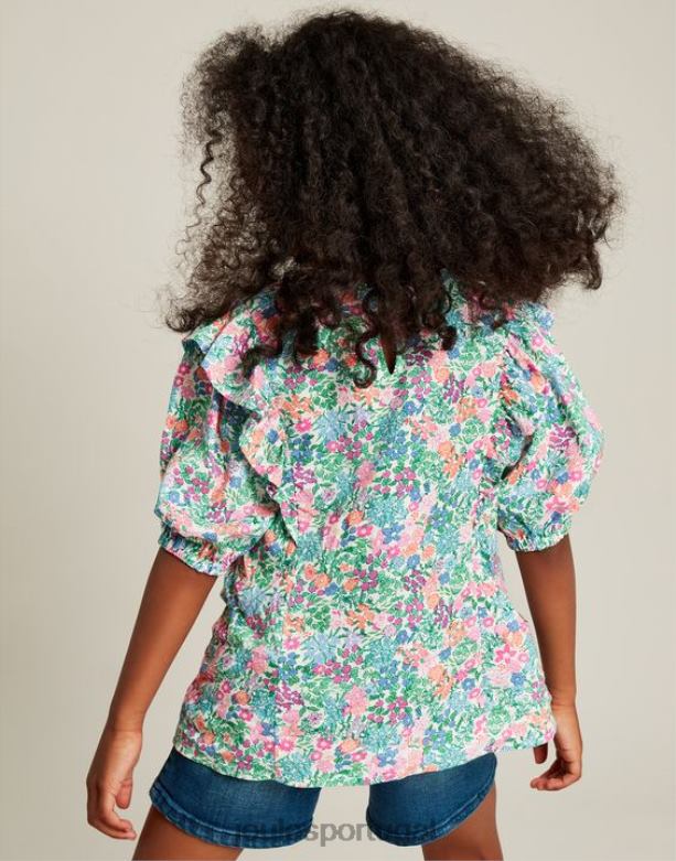 Lauren tecido babado top 5-12 anos garotas multi cantiga Joules vestuário 2X26V257