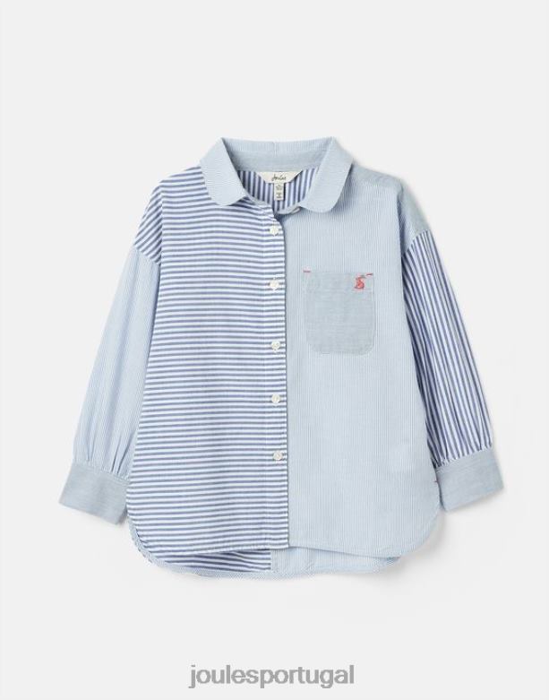 camisa fenella tecido 5-12 anos garotas faixa azul Joules vestuário 2X26V323