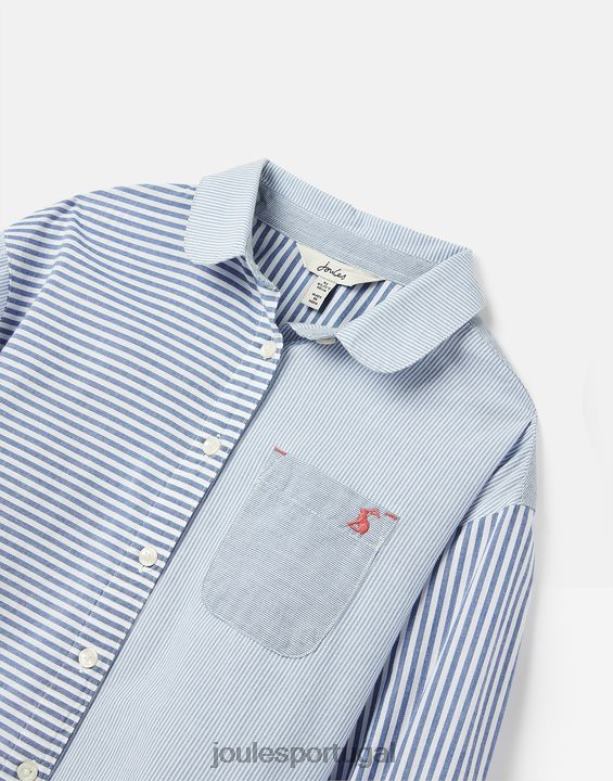 camisa fenella tecido 5-12 anos garotas faixa azul Joules vestuário 2X26V323