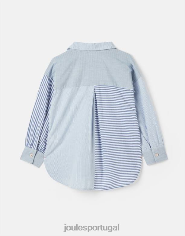 camisa fenella tecido 5-12 anos garotas faixa azul Joules vestuário 2X26V323