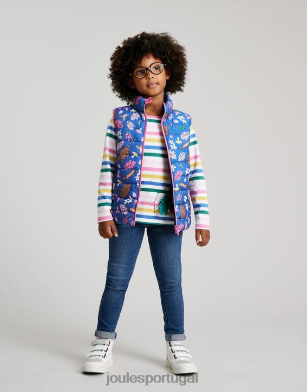 gruffalo flip it colete reversível 1-6 anos garotas azul Joules vestuário 2X26V260