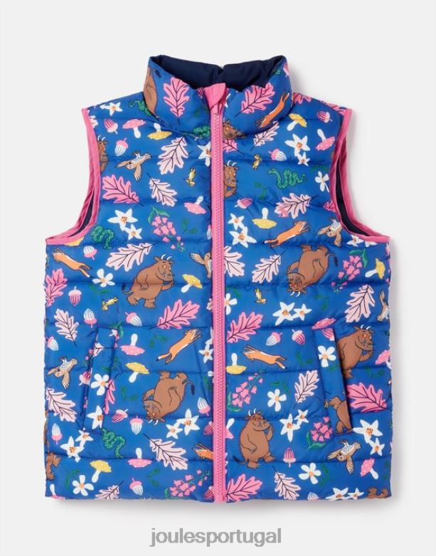 gruffalo flip it colete reversível 1-6 anos garotas azul Joules vestuário 2X26V260