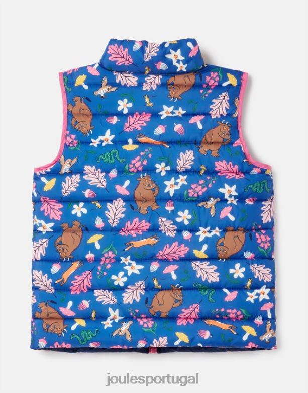 gruffalo flip it colete reversível 1-6 anos garotas azul Joules vestuário 2X26V260