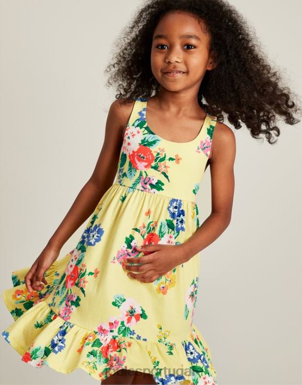 vestido jérsei juno em camadas 2-12 anos garotas amarelo pastel Joules vestuário 2X26V285