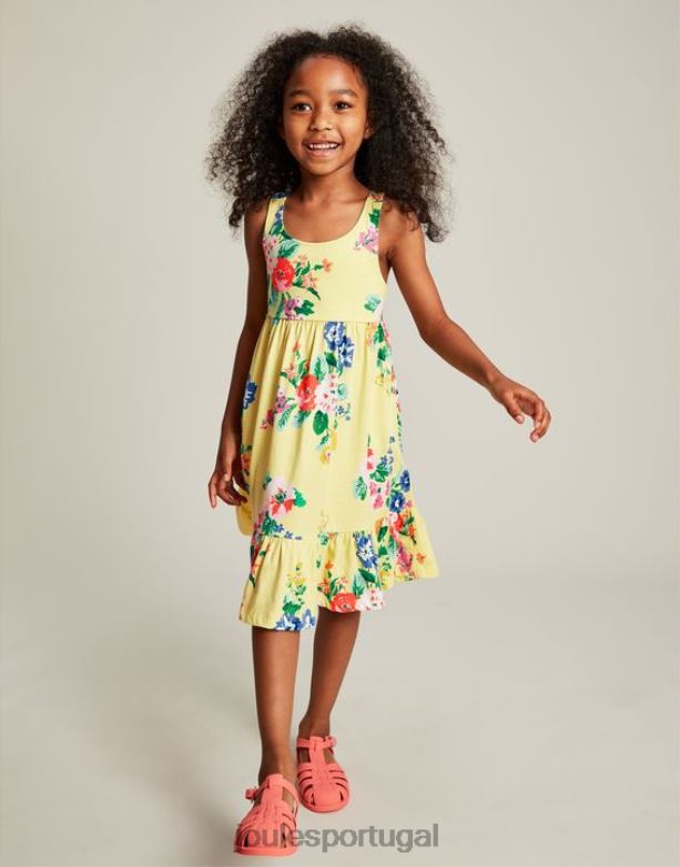 vestido jérsei juno em camadas 2-12 anos garotas amarelo pastel Joules vestuário 2X26V285