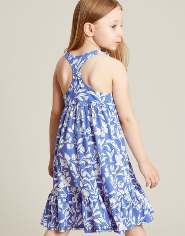 vestido jérsei juno em camadas 2-12 anos garotas borboleta azul Joules vestuário 2X26V317