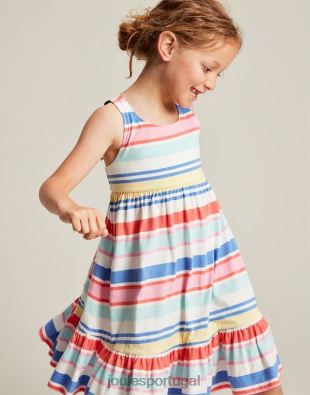 vestido jérsei juno em camadas 2-12 anos garotas faixa múltipla Joules vestuário 2X26V313