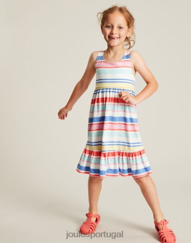 vestido jérsei juno em camadas 2-12 anos garotas faixa múltipla Joules vestuário 2X26V313