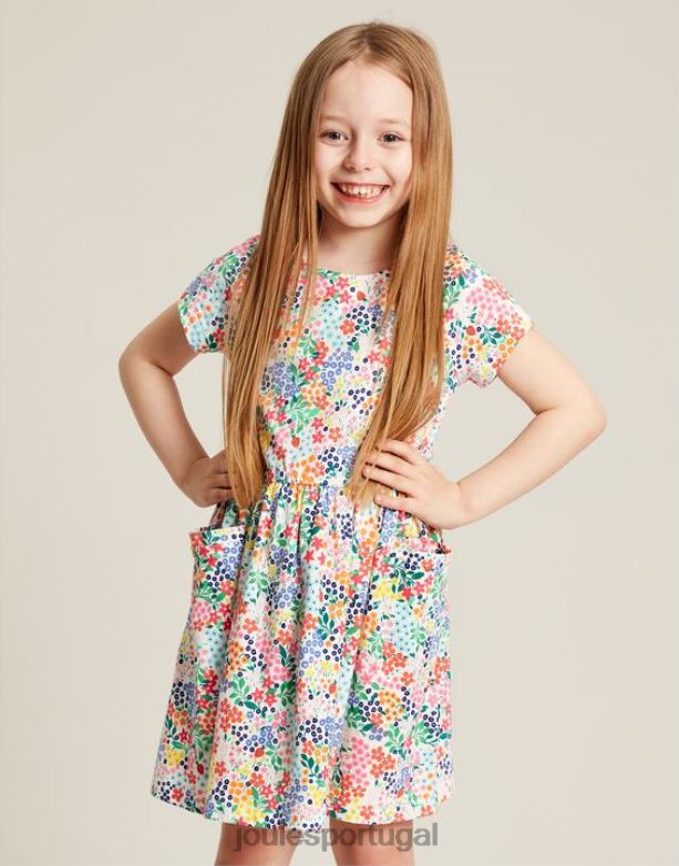 vestido jude manga curta jersey 2-12 anos garotas cantiga de morango Joules vestuário 2X26V274