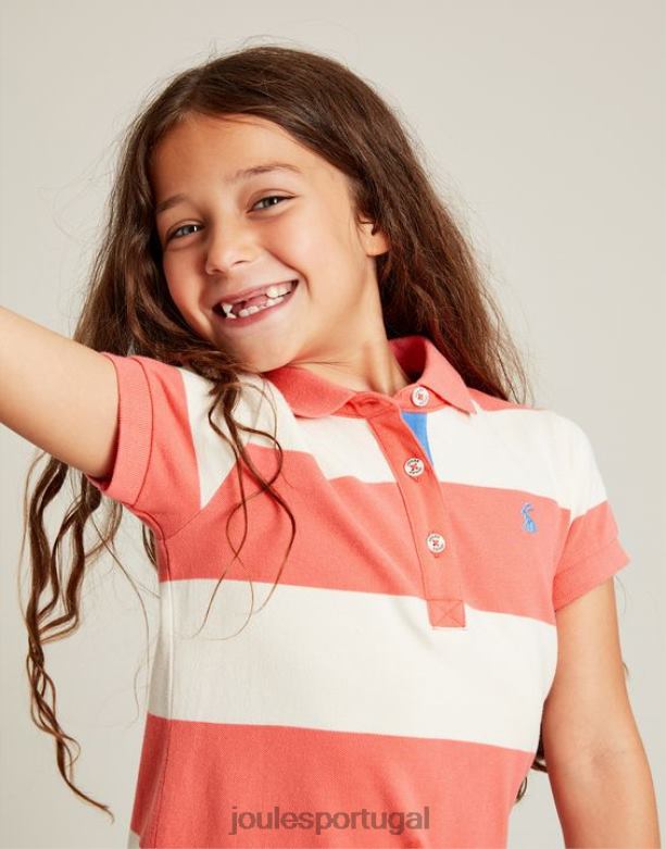 vestido polo manga curta orla 2-12 anos garotas faixa de coral Joules vestuário 2X26V262