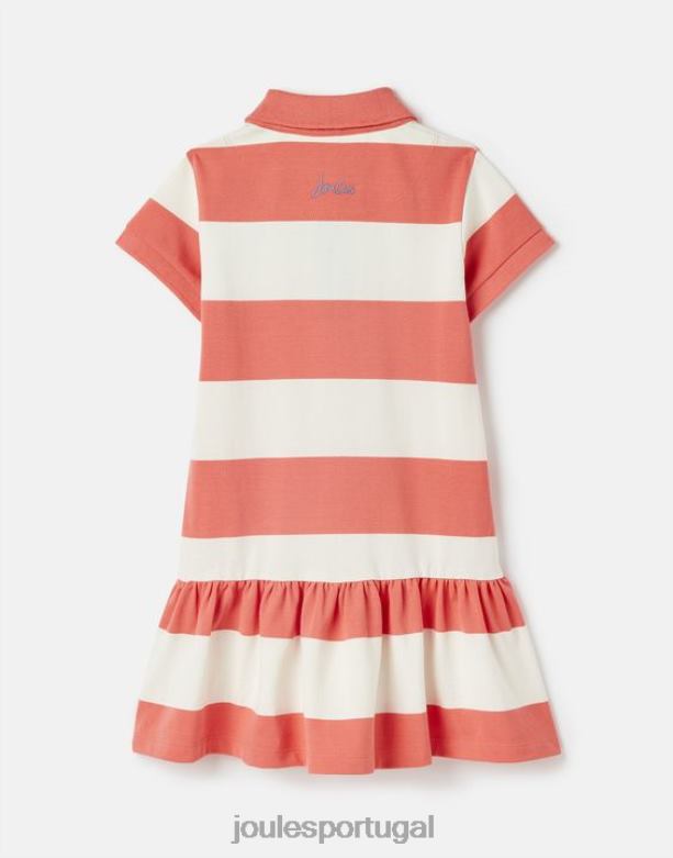 vestido polo manga curta orla 2-12 anos garotas faixa de coral Joules vestuário 2X26V262