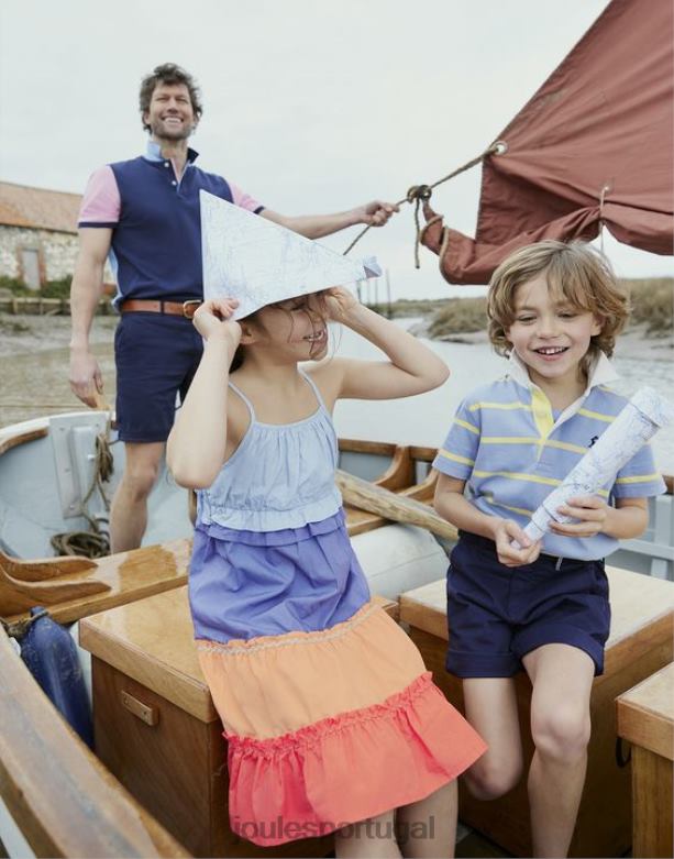vestido trapézio theadora 5-12 anos garotas bloco de cores Joules vestuário 2X26V314