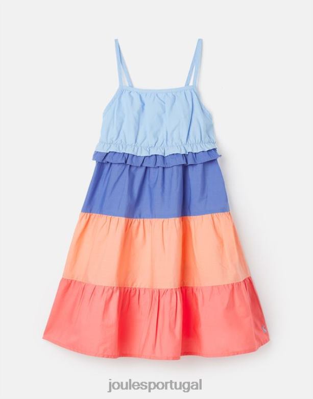 vestido trapézio theadora 5-12 anos garotas bloco de cores Joules vestuário 2X26V314