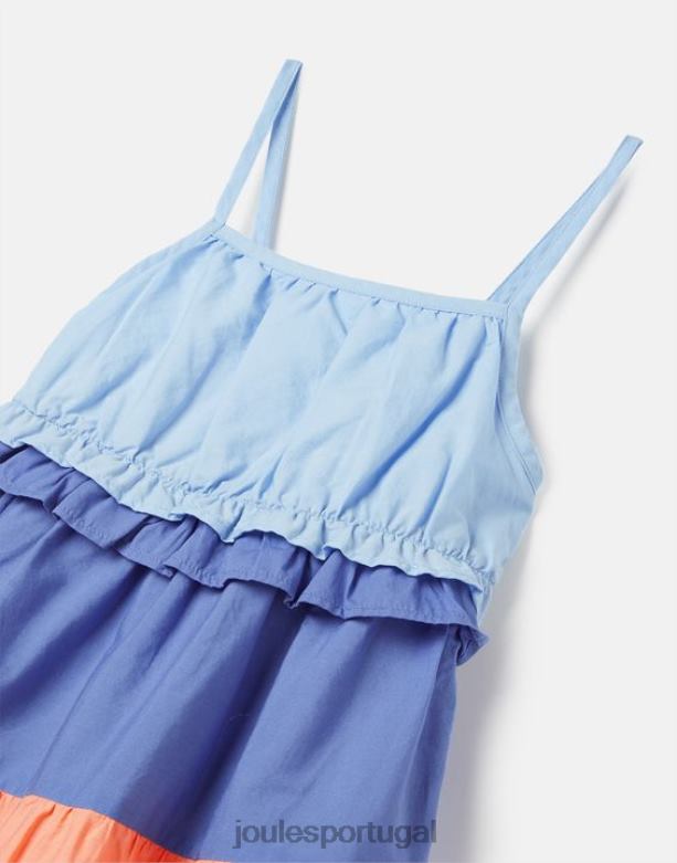 vestido trapézio theadora 5-12 anos garotas bloco de cores Joules vestuário 2X26V314