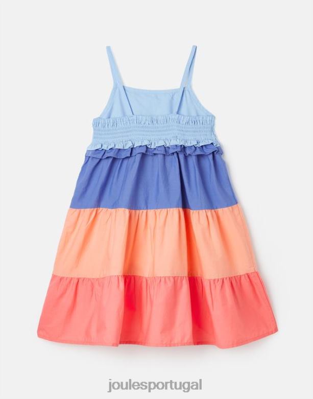 vestido trapézio theadora 5-12 anos garotas bloco de cores Joules vestuário 2X26V314