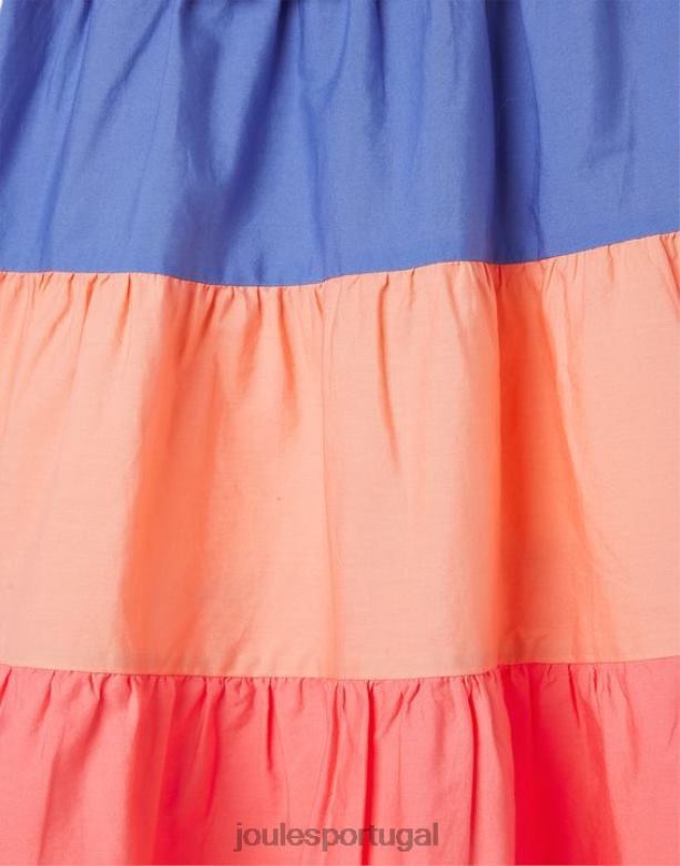 vestido trapézio theadora 5-12 anos garotas bloco de cores Joules vestuário 2X26V314