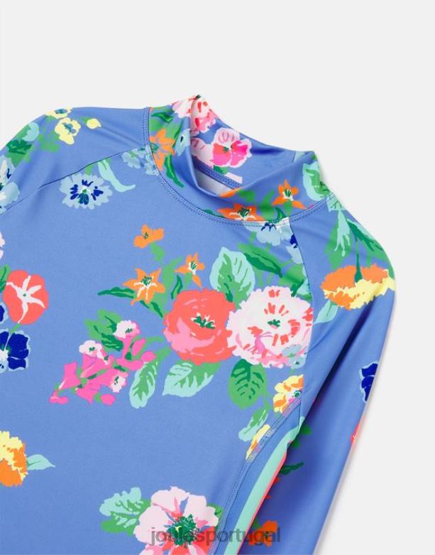 conjunto de colete e baú para praia garotas floral azul Joules vestuário 2X26V291