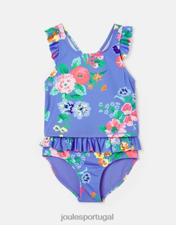 laurielle tankini 2-12 anos garotas floral azul Joules vestuário 2X26V319