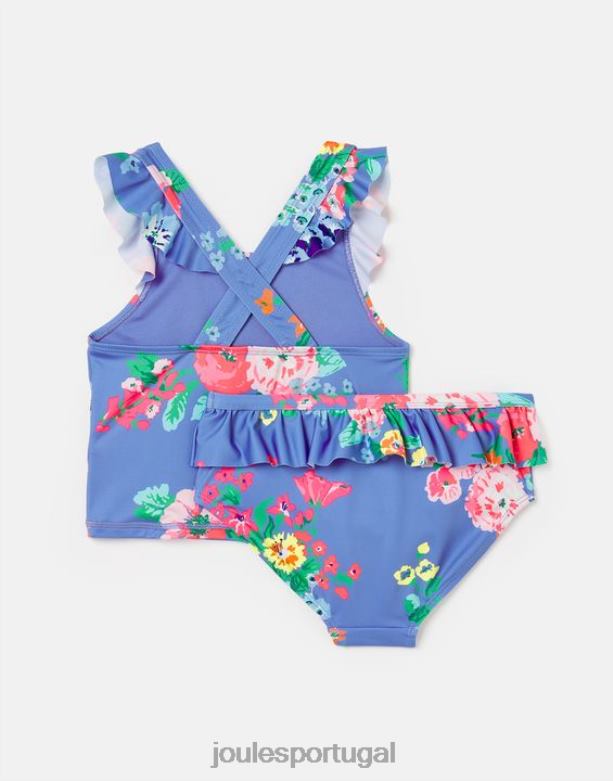 laurielle tankini 2-12 anos garotas floral azul Joules vestuário 2X26V319