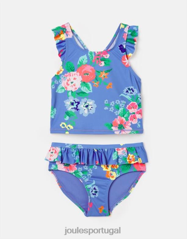 laurielle tankini 2-12 anos garotas floral azul Joules vestuário 2X26V319