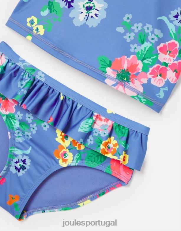 laurielle tankini 2-12 anos garotas floral azul Joules vestuário 2X26V319
