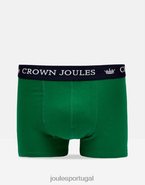 boxers de algodão coroa pacote com 2 homens faixa azul verde Joules acessórios 2X26V172