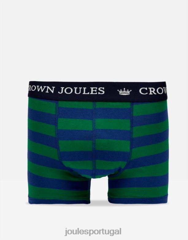 boxers de algodão coroa pacote com 2 homens faixa azul verde Joules acessórios 2X26V172