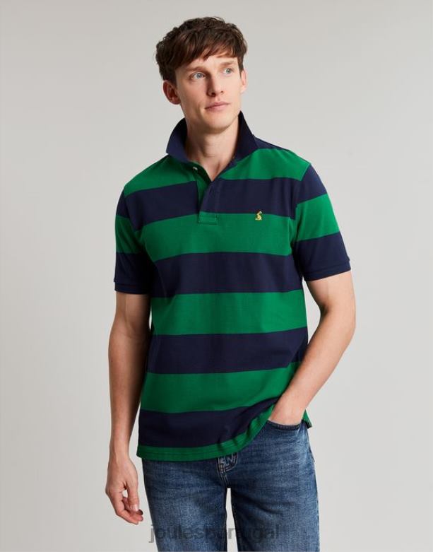 camisa pólo avelã homens faixa verde marinho Joules vestuário 2X26V218