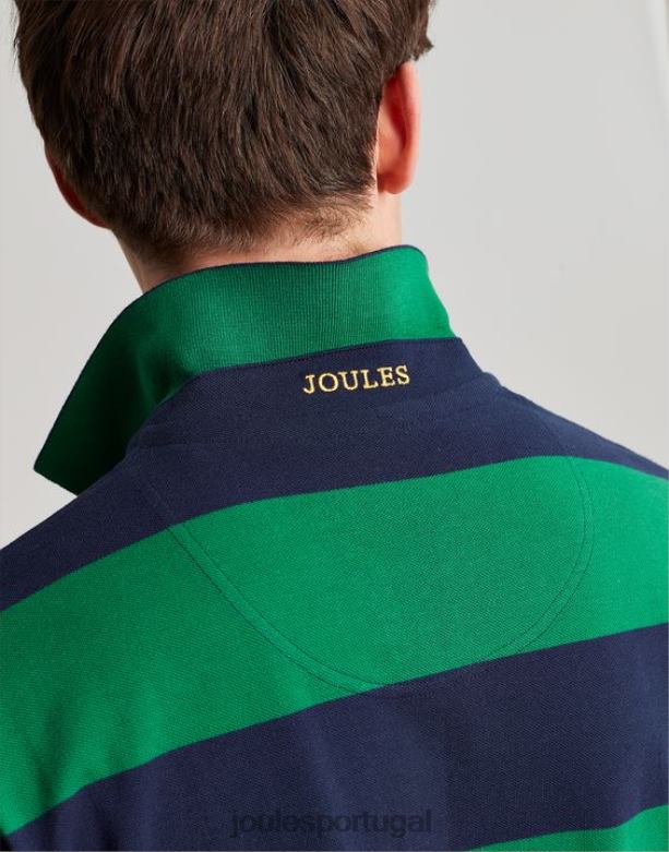 camisa pólo avelã homens faixa verde marinho Joules vestuário 2X26V218