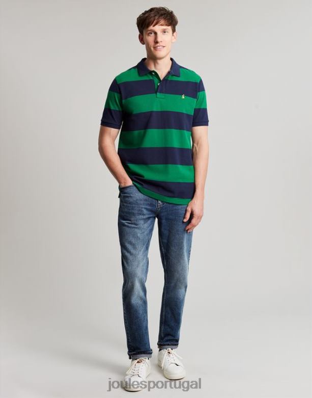 camisa pólo avelã homens faixa verde marinho Joules vestuário 2X26V218