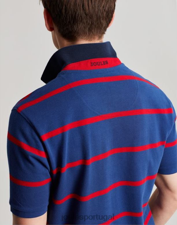 camisa pólo avelã homens faixa vermelha marinho Joules vestuário 2X26V217