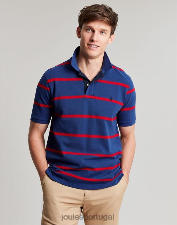 camisa pólo avelã homens faixa vermelha marinho Joules vestuário 2X26V217