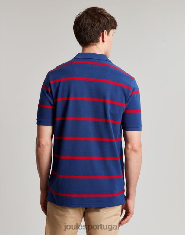 camisa pólo avelã homens faixa vermelha marinho Joules vestuário 2X26V217