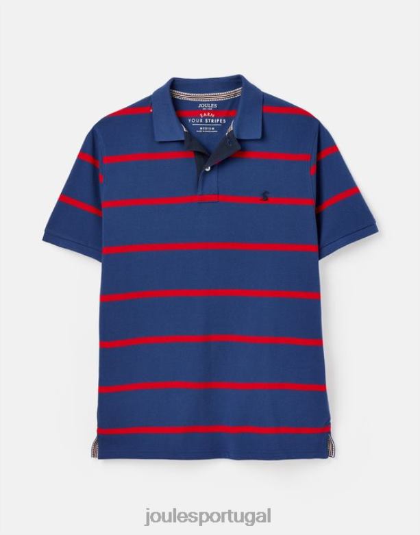 camisa pólo avelã homens faixa vermelha marinho Joules vestuário 2X26V217