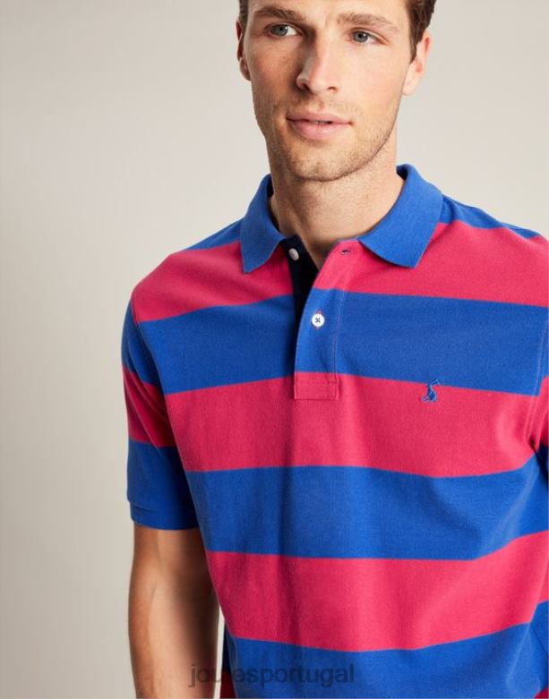 camisa pólo avelã homens listra rosa azul médio Joules vestuário 2X26V204
