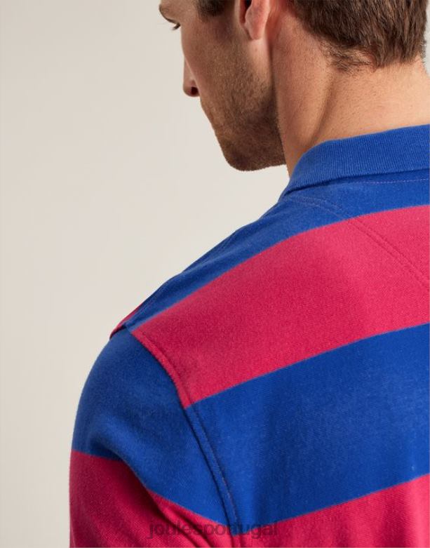 camisa pólo avelã homens listra rosa azul médio Joules vestuário 2X26V204