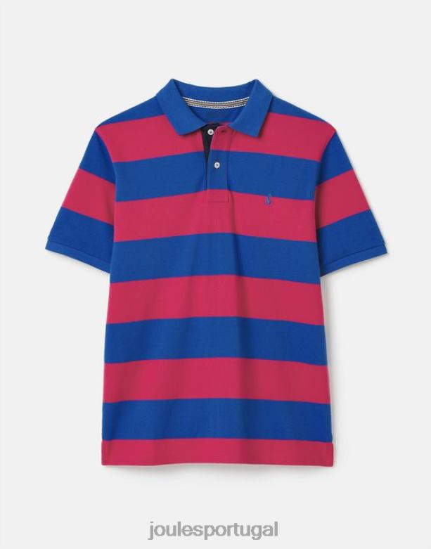 camisa pólo avelã homens listra rosa azul médio Joules vestuário 2X26V204